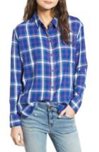 Women's Treasure & Bond Tartan Boyfriend Shirt