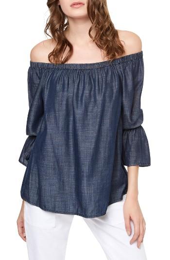 Women's Sanctuary Off The Shoulder Denim Top - Blue