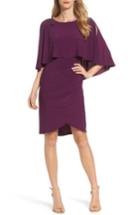 Women's Adrianna Papell Embellished Capelet Sheath - Purple