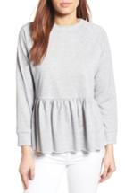 Women's Caslon Peplum Sweatshirt - Grey