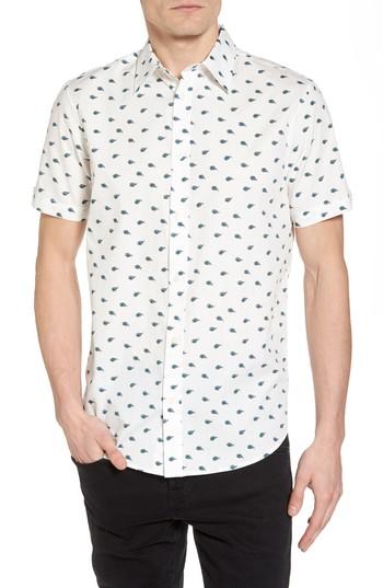 Men's Ben Sherman Peacock Feather Woven Shirt - White