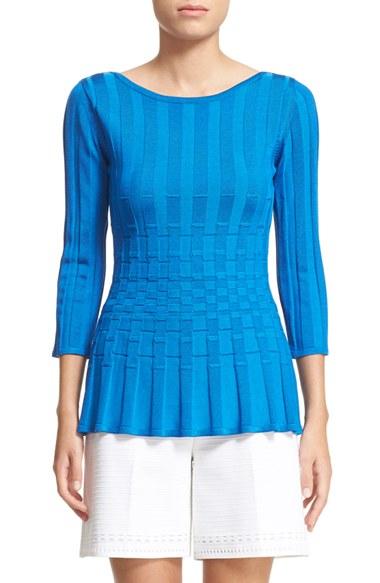 Women's St. John Collection Checkered Knit Top