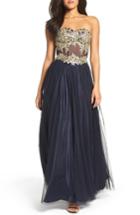 Women's Blondie Nites Strapless Bustier Gown - Blue