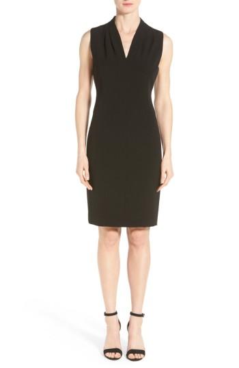 Women's T Tahari 'tonya' V-neck Sheath Dress - Black