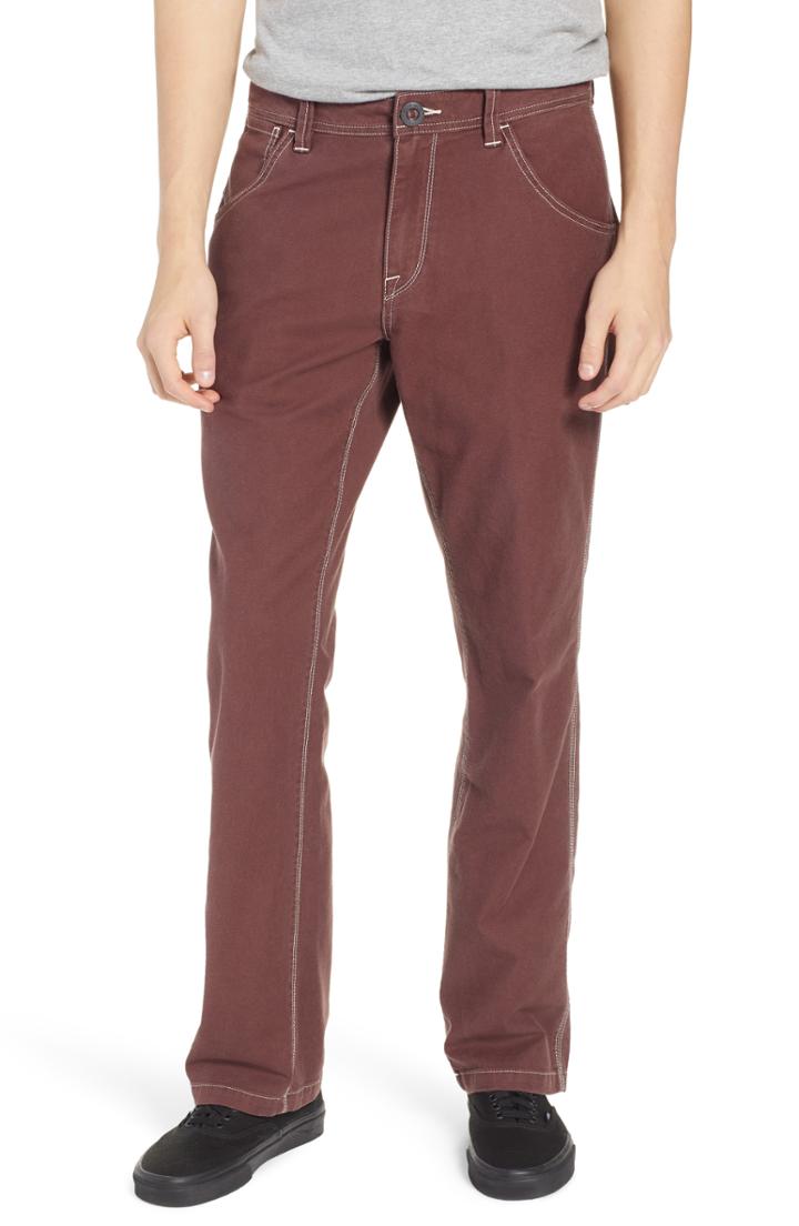 Men's Volcom Whaler Twill Pants - Burgundy