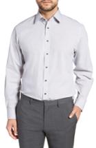 Men's Nordstrom Men's Shop Tech-smart Traditional Fit Stretch Check Dress Shirt 32/33 - Grey