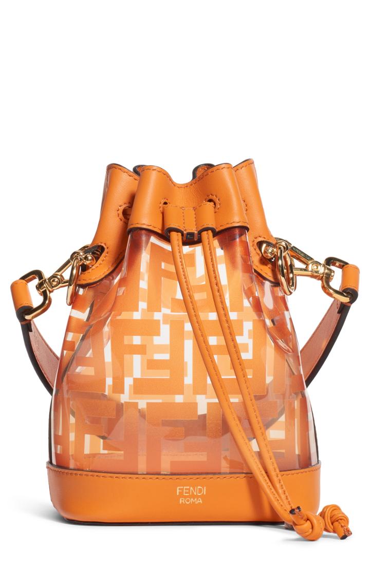 Fendi Mini Mon Tresor Transparent Bucket Bag - Brown