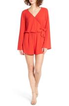 Women's Mimi Chica Wrap Front Romper - Red