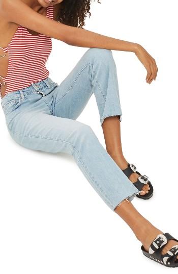 Women's Topshop Weekend Dree Crop Flare Jeans X 30 - Blue