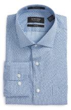 Men's Nordstrom Men's Shop Trim Fit Geometric Dress Shirt .5 - 32/33 - Blue