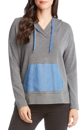 Women's Karen Kane Contrast Hooded Sweater - Grey