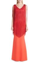 Women's Chiara Boni La Robe Tammy Fringe Gown, Size 2 - Red