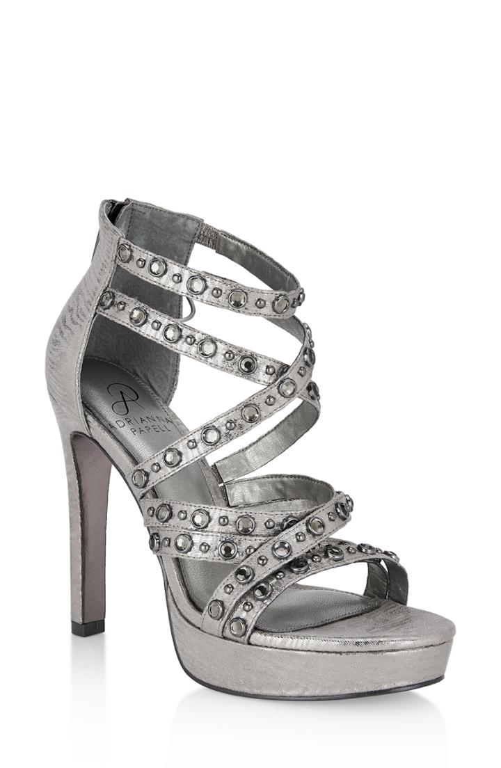 Women's Adrianna Papell Malia Crystal Embellished Platform Sandal .5 M - Metallic