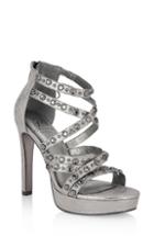 Women's Adrianna Papell Malia Crystal Embellished Platform Sandal .5 M - Metallic