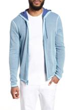 Men's Zachary Prell Lemmon Cotton & Cashmere Zip Hoodie, Size - Blue/green