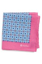Men's David Donahue Medallion Linen Pocket Square, Size - Pink