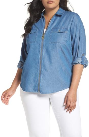 Women's Michael Michael Kors Dog Tag Chambray Shirt