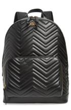 Men's Gucci Marmont Chevron Leather Backpack - Black