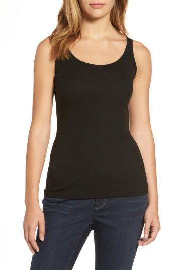 Women's Eileen Fisher Stretch Tencel Tank, Size - Black