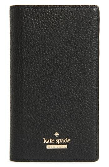 Kate Spade New York Iphone X & Xs Leather Folio Case - Black