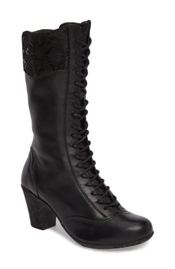 Women's Cloud Janna Tall Snake Textured Bootie -8.5us / 39eu - Black