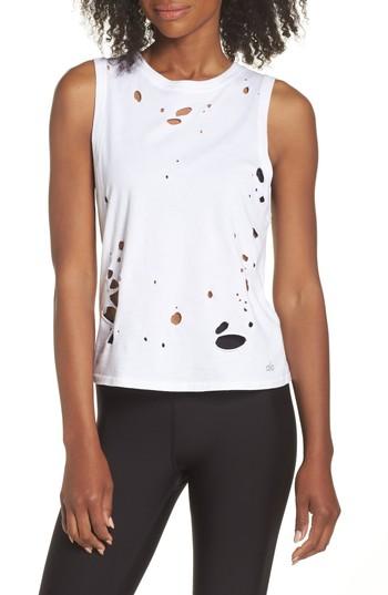 Women's Alo Harley Muscle Tank - White