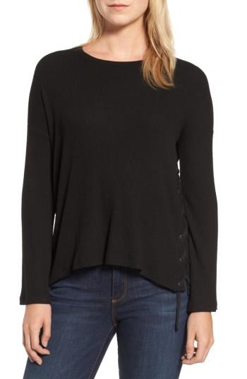 Women's Velvet By Graham & Spencer Lace-up Pullover - Black