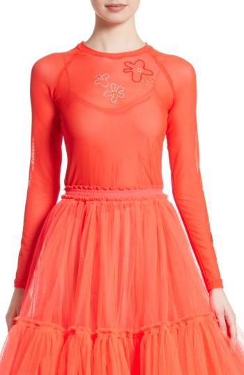 Women's Molly Goddard Power Mesh Top Us / 8 Uk - Red