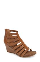 Women's Sofft Mati Caged Wedge Sandal .5 M - Brown