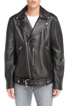 Men's Acne Studios Nate Belted Leather Moto Jacket