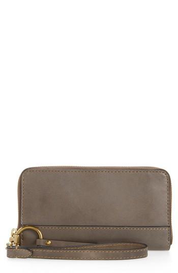 Women's Frye Ilana Harness Phone Leather Zip Wallet - Grey