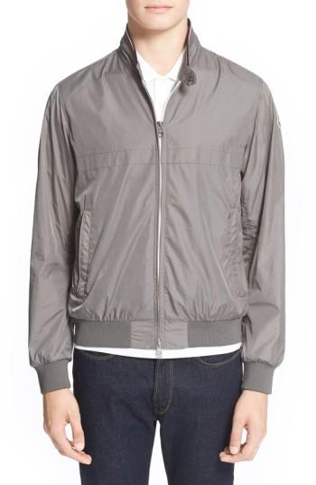 Men's Moncler 'albert' Stripe Collar Jacket - Grey