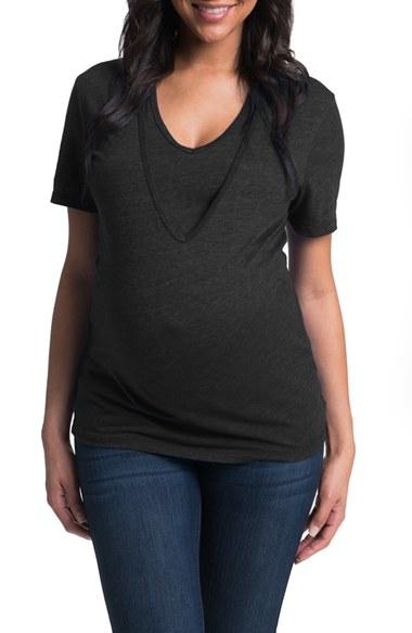 Women's Bun Maternity 'softie' Maternity/nursing Tee - Black