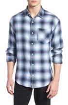 Men's Original Penguin Relaxed Fit Plaid Shirt, Size - Blue