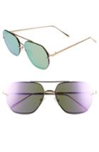 Women's Leith 62mm Metal Flat Geo Aviator Sunglasses - Gold/ Purple