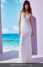 Women's Ines By Ines Di Santo Kendall Embroidered Column Gown, Size - Ivory