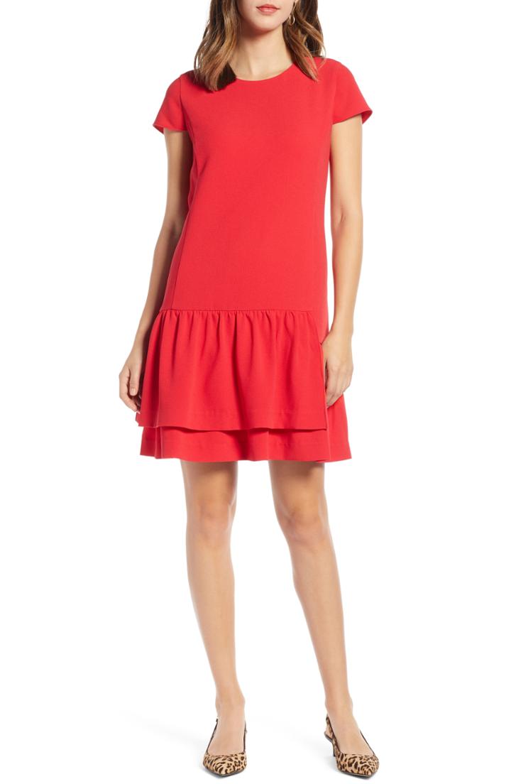 Women's 1901 Ruffle Hem Dress - Red