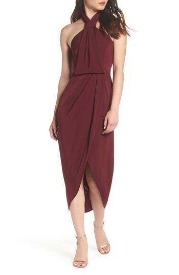 Women's Shona Joy Knotted Tulip Hem Midi Dress - Red