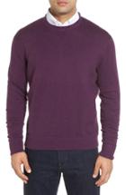 Men's Robert Talbott 'jersey Sport' Cotton Blend Crewneck Sweater - Purple