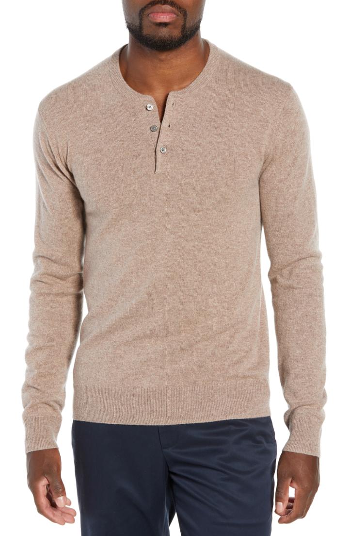 Men's Bonobos Slim Fit Cashmere Henley Sweater - Brown
