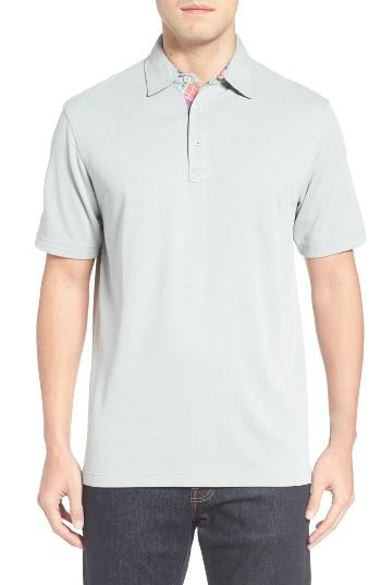 Men's Bugatchi Pique Polo - Blue/green