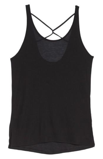 Women's Zella Crossback Tank, Size - Black