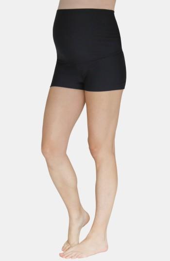 Women's Mermaid Maternity Foldover Boyshort Swim Bottoms, Size - Black