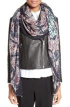Women's Yigal Azrouel Jagger Leopard Modal & Cashmere Scarf, Size - Black