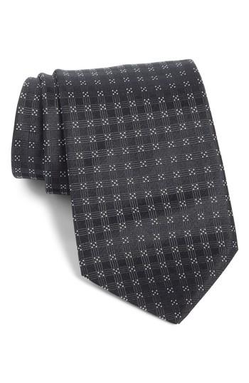 Men's John Varvatos Star Usa Grid Silk Tie, Size - Black