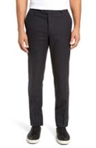 Men's Nordstrom Signature Flat Front Windowpane Wool Trousers - Blue