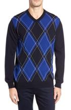 Men's Bugatchi Argyle Wool Sweater - Blue