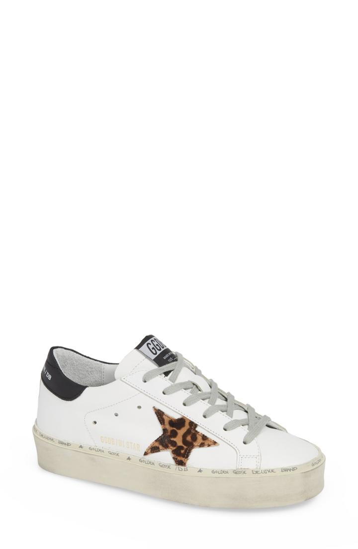 Women's Golden Goose Hi Star Genuine Calf Hair Platform Sneaker Us / 35eu - White