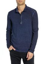 Men's John Varvatos Star Usa Striped Long Sleeve Polo - Blue