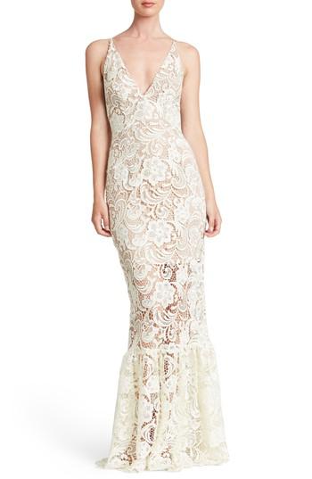 Women's Dress The Population Sophia Crochet Lace Mermaid Gown - White